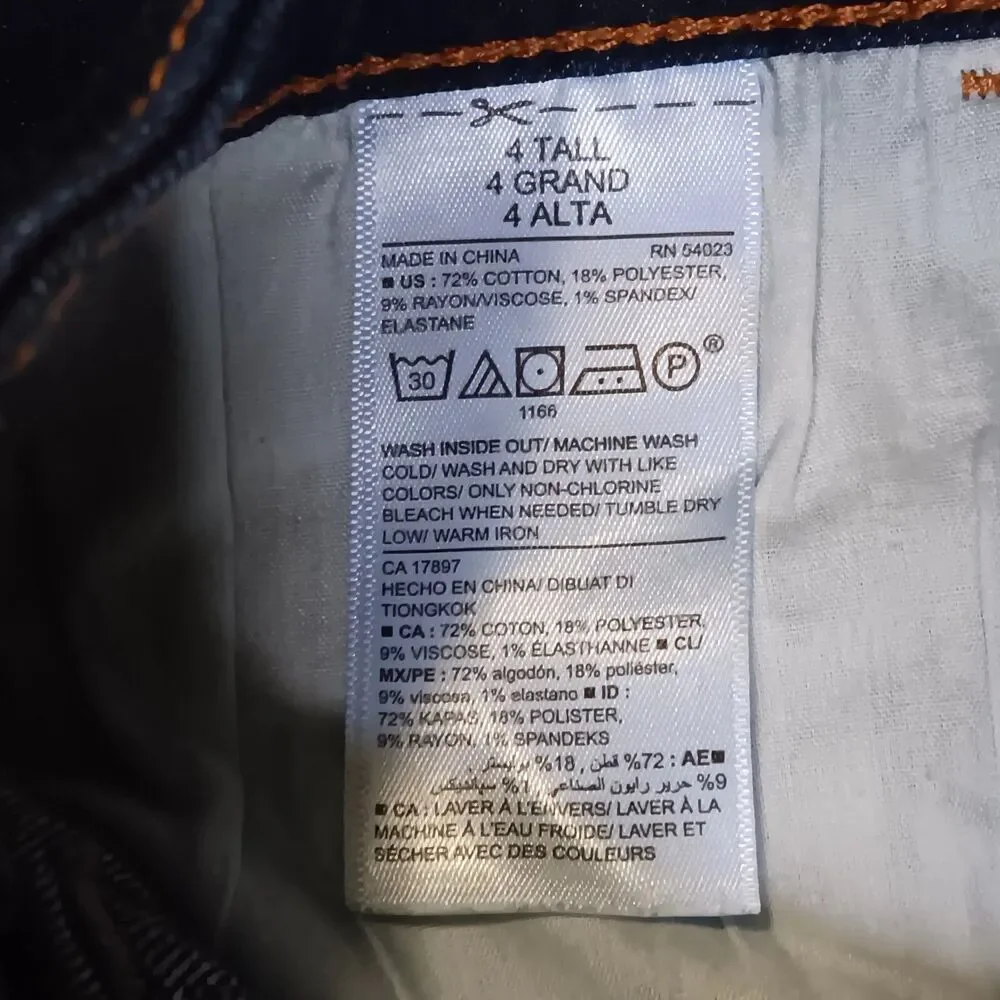 Old Navy Rockstar Skinny Jeans Women Size 4 Tall Dark Blue Denim Cotton Mid Rise - Picture 3 of 7